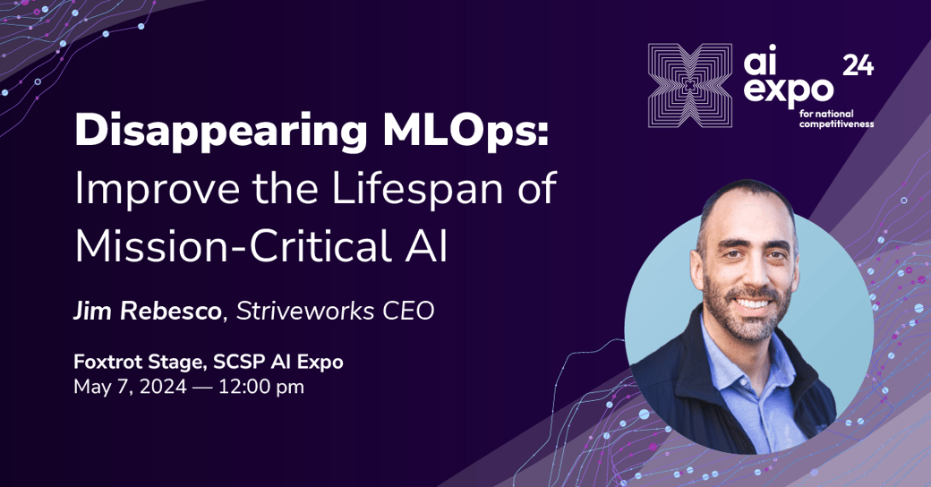 Promotional banner for Jim Rebesco's talk at SCSP AI Expo